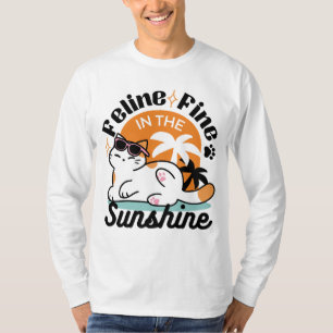Feline Fine in the Sunshine - Entspannte Tropenkat T-Shirt