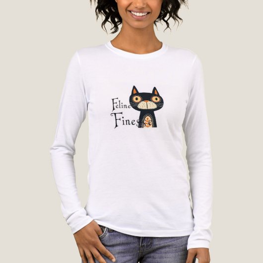 Feline Finesse – modernes Katzen-Grafikdesign Tri-Blend Shirt (Vorderseite)