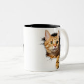 "Feline Flair for Your Cup" Zweifarbige Tasse (VorderseiteRechts)