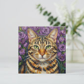 Feline & Floral | Cute Artistic Cat  (Stehend Vorderseite)