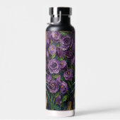 Feline & Floral | Cute Artistic Cat  Trinkflasche (Rechts)