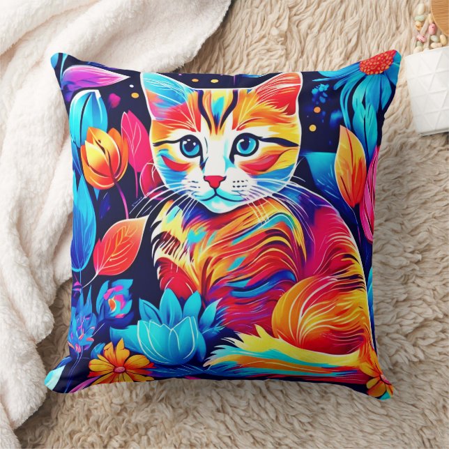 Feline Floral Fantasy Kissen (Decke)