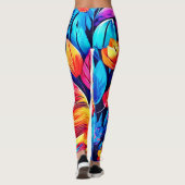 Feline Floral Fantasy Leggings (Rückseite)