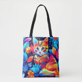 Feline Floral Fantasy Tasche (Vorderseite)
