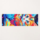 Feline Floral Fantasy Yogamatte (Vorderseite (Horizontal))