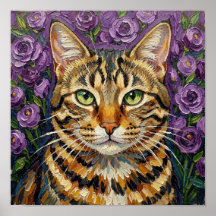 Feline & Floral | Süße künstlerische Katze
