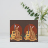 Feline Folk Music Postcard Postkarte (Stehend Vorderseite)