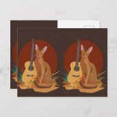 Feline Folk Music Postcard Postkarte (Vorne/Hinten)