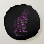 Feline Footprint Art Rundes Kissen (Rückseite)