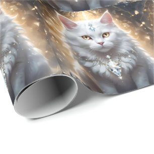 "Feline Fortune: The Diamond Dripped Diva" Geschenkpapier