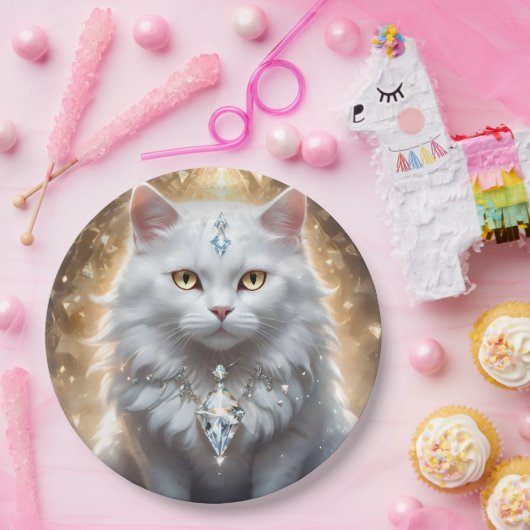 "Feline Fortune: The Diamond Dripped Diva" Pappteller (Party)