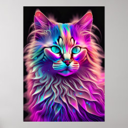 Feline Fraktal Beauty 250 Poster