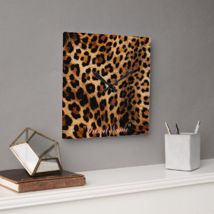 Feline Freckles Quadratische Wanduhr
