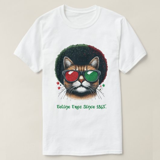 Feline Free Seit 1865 - Jungsteinziger Katzenart T-Shirt (Design vorne)