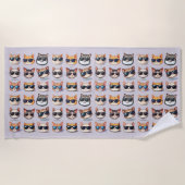 Feline Frenzy Light Lila Cat Theme Beach Handtuch (Vorderseite)