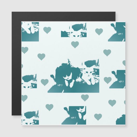 Feline Friends. Adorable Kitten Duo. Magnetkarte (Vorne/Hinten)