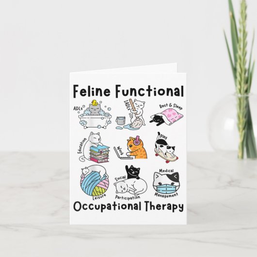 Feline Fun Cat Functional Occupational Therapy Karte (Vorderseite)