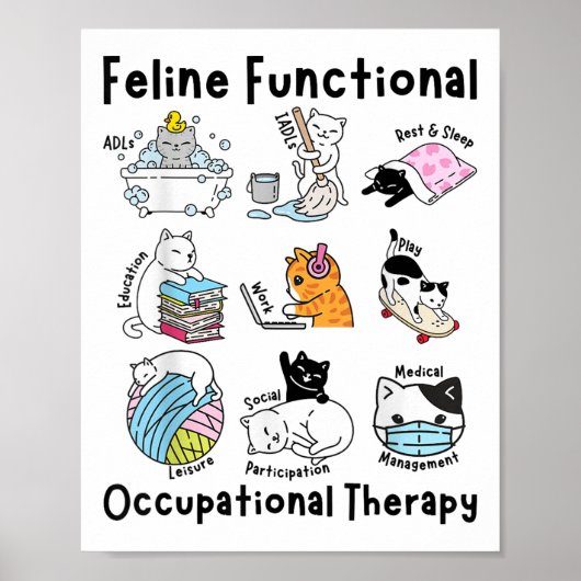 Feline Fun Cat Functional Occupational Therapy Poster (Vorne)