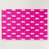 Feline Fun Forever Whimsical Cats Fuchsia Puzzle (Horizontal)