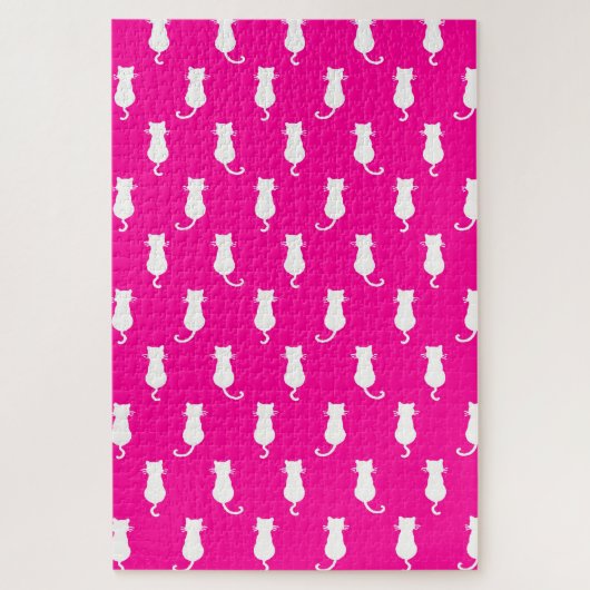 Feline Fun Forever Whimsical Cats Fuchsia Puzzle (Vertikal)