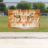"Feline Fun" Orange Cat Happy Birthday Banner (Insitu)