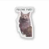 Feline Fury Aufkleber (Vorderseite)