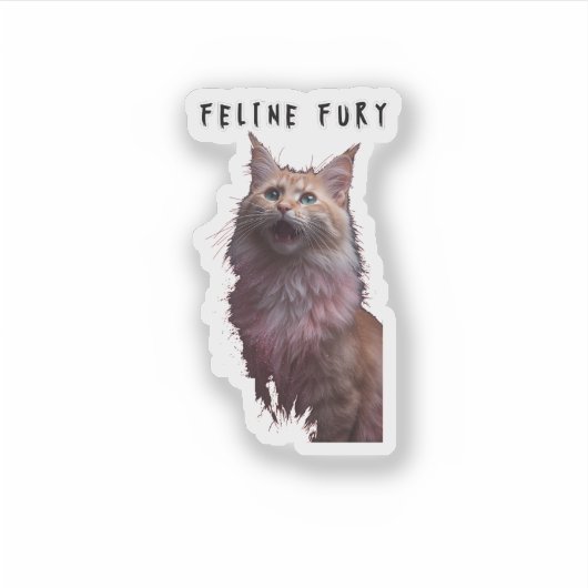 Feline Fury Aufkleber (Vorderseite)