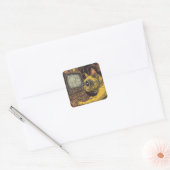 Feline Future: Cyberpunk Cat Fantasy Quadratischer Aufkleber (Umschlag)