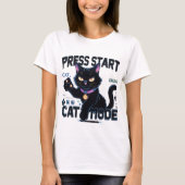 Feline Gamer | Niedliches Spieldesign T-Shirt (Vorderseite)