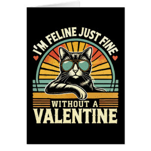 Feline Geldbuße ohne Valentine Cat Anti-Valentine