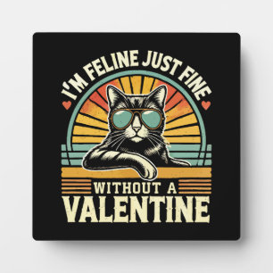 Feline Geldbuße ohne Valentine Cat Anti-Valentine Fotoplatte