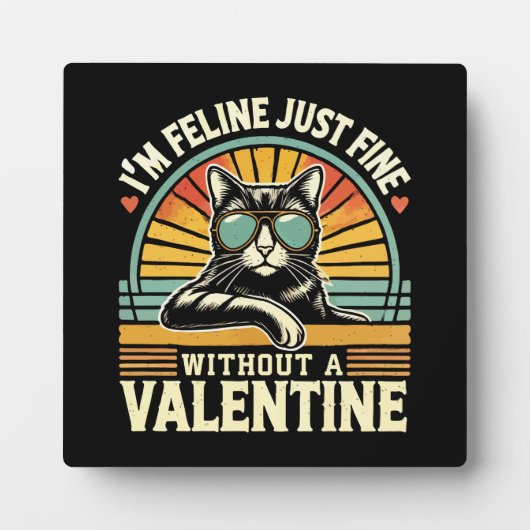 Feline Geldbuße ohne Valentine Cat Anti-Valentine Fotoplatte (Vorderseite)