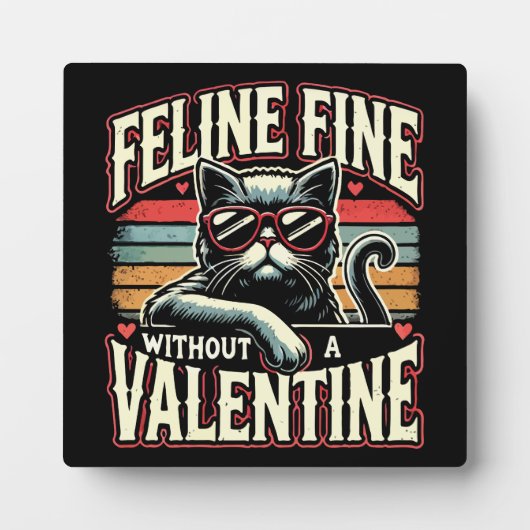 Feline Geldbuße ohne Valentine Cat Anti-Valentine Fotoplatte (Vorderseite)