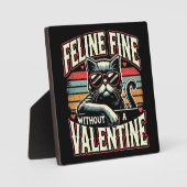 Feline Geldbuße ohne Valentine Cat Anti-Valentine Fotoplatte (Vorderseite)