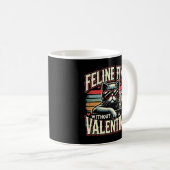 Feline Geldbuße ohne Valentine Cat Anti-Valentine Kaffeetasse (VorderseiteRechts)