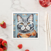 Feline Geometry British Shorthair Serviette (Beispiel)