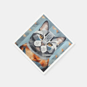 Feline Geometry British Shorthair Serviette (Ecke)