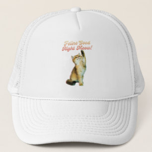 Feline Good Right Meow Funny Cat Zitat Niedlich Ki Truckerkappe