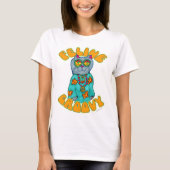 Feline Groovy Hippie Cat Cartoon T-Shirt (Vorderseite)