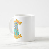 Feline Groovy Hippie Style Cat Art S Kaffeetasse (Vorderseite Links)