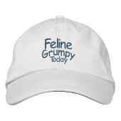 Feline Grumpy Heute Bestickte Baseballkappe (Vorderseite)