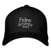 Feline Grumpy Heute Bestickte Baseballkappe (Vorderseite)