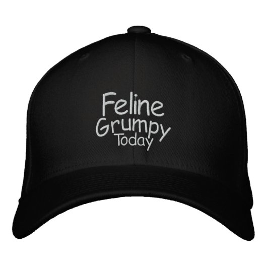 Feline Grumpy Heute Bestickte Baseballkappe (Vorderseite)