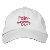 Feline Grumpy Heute Bestickte Baseballkappe (Vorderseite)
