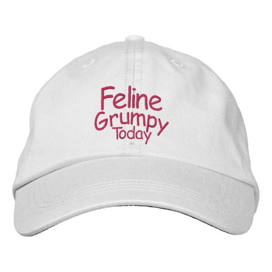 Feline Grumpy Heute Bestickte Baseballkappe (Vorderseite)