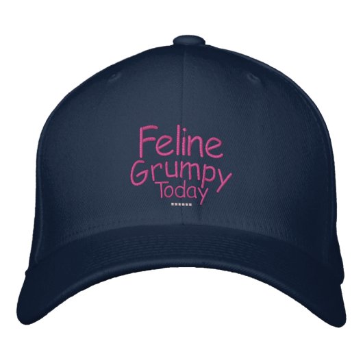 Feline Grumpy Heute Bestickte Kappe (Vorderseite)