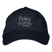 Feline Grumpy Heute Bestickte Kappe (Vorderseite)