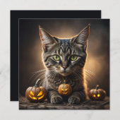 Feline halloween feiertagskarte (Vorne/Hinten)