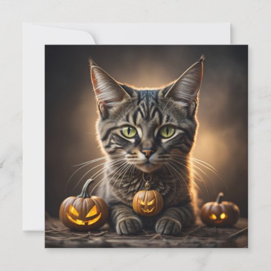 Feline halloween feiertagskarte (Vorderseite)