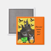 Feline Halloween-Party Magnet (Vorderseite/Rückseite)